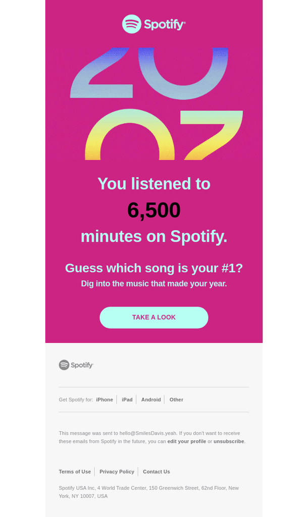 Spotify Celebrating Customer Milestones