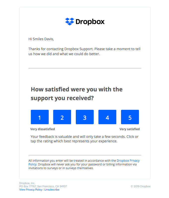 Dropbox Customer Feedback